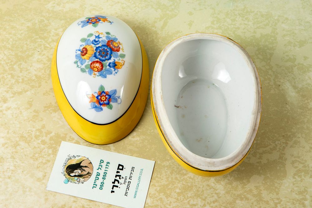 קופסת פורצלן גדולה בצורת ביצה – תמונה 3